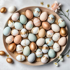 Decorated Easter Eggs with Colorful Designs