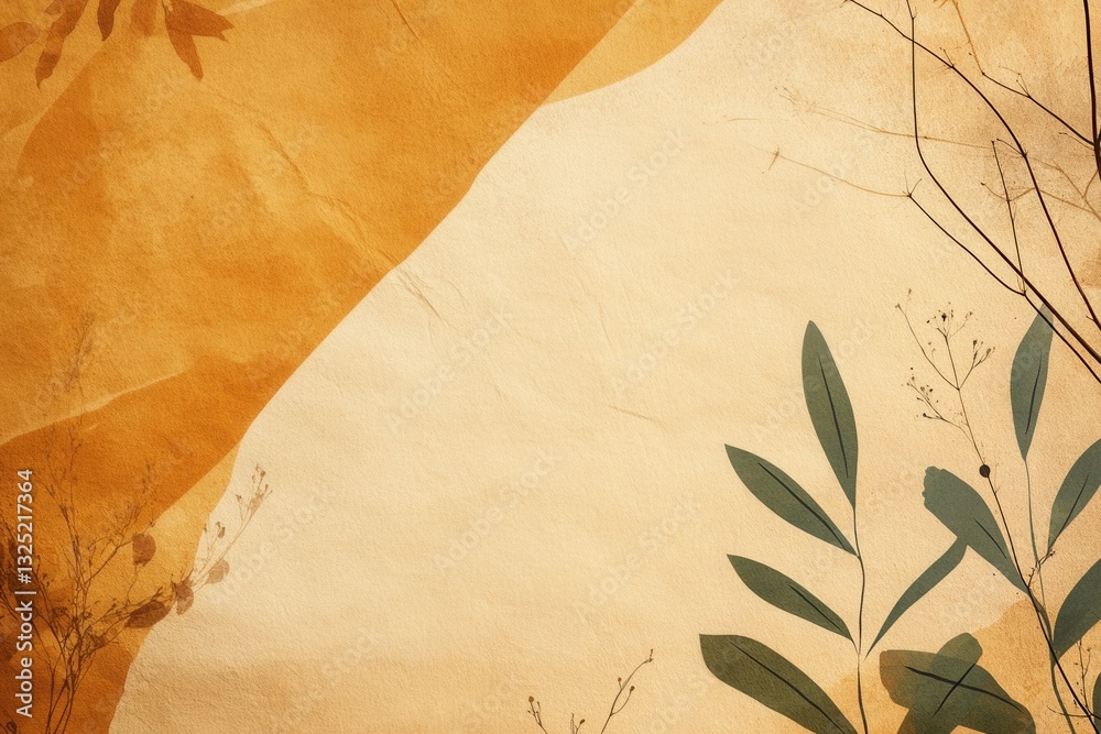 Fototapete bohemian style background featuring warm earth tones and organic patterns with a textured paper appe