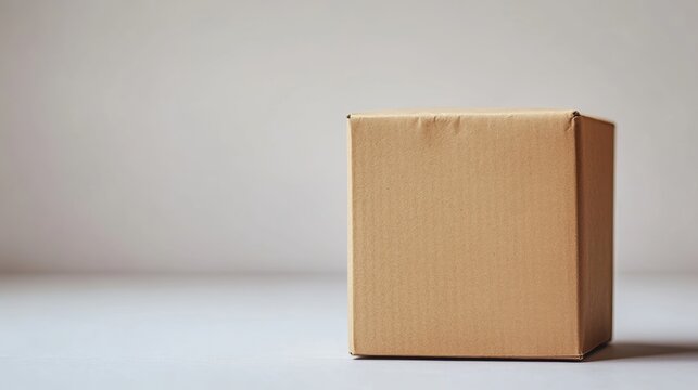 A pristine, unblemished brown cardboard paper piece, devoid of any markings or embellishments, stands proudly against the stark white backdrop of a clean, minimalist composition.