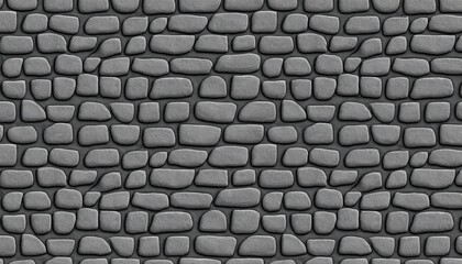 seamless gray cobblestone wall or road background texture tileable grungy natural rock and stone shaped path or walkway repeat surface pattern a high resolution construction backdrop 3d rendering
