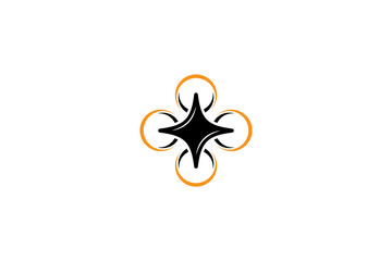 Drone icon, Flying drone icon with perspective, flat style drone icon template vector illustration.
