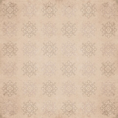Aged beige seamless floral pattern with subtle hand-drawn outlines, vintage grunge texture ideal for backgrounds, scrapbooking, invitations, and retro crafts.