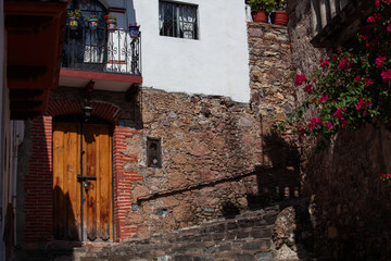 Beautiful colonial streets of the Magical Town of Taxco de Alarcon located in the Mexican state of Guerrero.