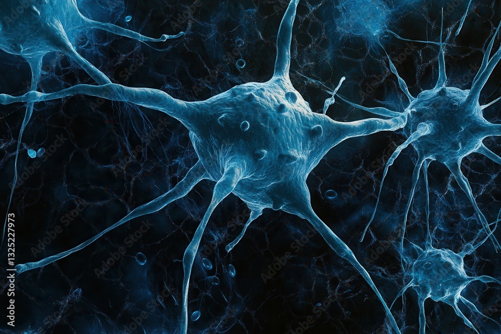 Poster Visual representation of a neural network in a futuristic setting emphasizing technology and connectivity