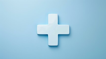 Obraz premium A virtual blue plus sign symbolizes medical health, representing healthcare access and insurance solutions for all.