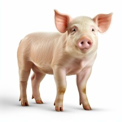 This clean dicut image of a pig stands out sharply against a pure white background, perfect for various design projects.