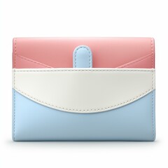 A chic leather wallet, featuring ample card slots, presented in a minimalist dicut style against a soft white backdrop.