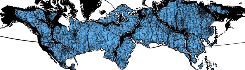 Obraz premium World map showing river basins