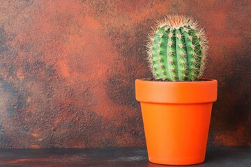 Small cactus in terracotta pot