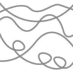 Abstract wavy lines. Gray rope like design. Looping vector shapes. White background.