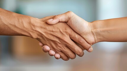 Fototapeta premium A mysterious hand reaches out to lift a man, symbolizing support and empathy. The moment captures strength in vulnerability.