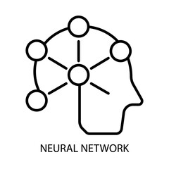 Neural Network – Connected Nodes Representing AI Learning Process with Editable Stroke
