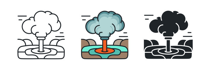 Geothermal Vent icon symbol vector illustration isolated on white background