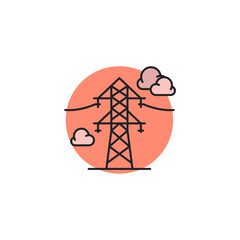 Power Line icon symbol vector illustration isolated on white background
