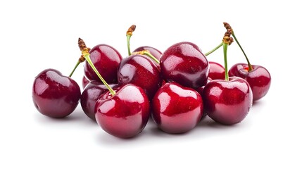 Sweet cherry berries isolated on white