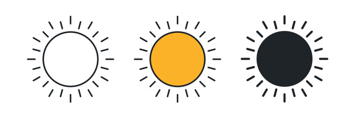 Sun icon symbol vector illustration isolated on white background