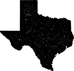Texas State Map Vintage Black