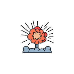 Explosion icon symbol vector illustration isolated on white background