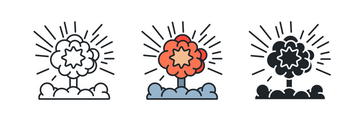 Explosion icon symbol vector illustration isolated on white background