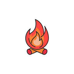 Fire Flame icon symbol vector illustration isolated on white background