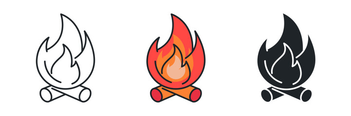 Fire Flame icon symbol vector illustration isolated on white background