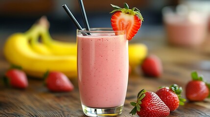 Strawberry Banana Smoothie A refreshing smoothie blended with fresh strawberries, banana, and yogurt