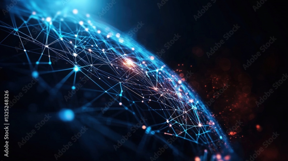 Poster a dynamic network of interconnected lines illustrating modern communication and social networking in