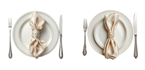 Elegant Table Setting with Satin Napkins and Fine China Plates