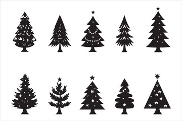 Obraz premium Holiday Christmas Tree Clipart Bundle 