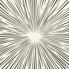 Abstract minimalist sunburst pattern with simple doodle lines, vectorized and clean