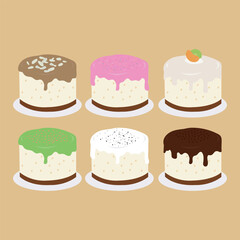 Sweet Cheese Cake Vector Illustration