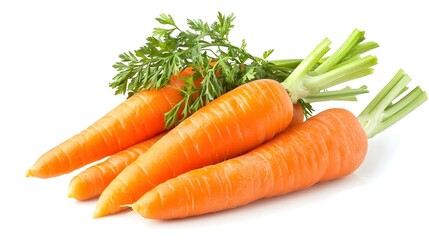 fresh carrots isolated on white background