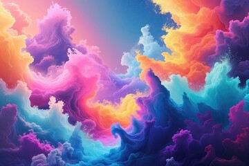 Obraz premium Vibrant Abstract Graphic Design Featuring Dreamy Colors and Avant-Garde Aesthetics
