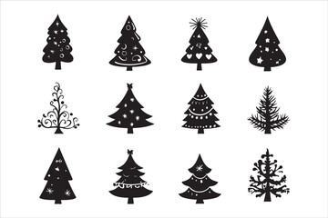 Obraz premium Festive Christmas Tree Vector Collection 