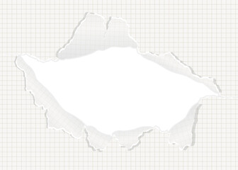 穴の空いた方眼用紙の背景フレーム、グリッド、ノート