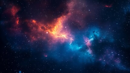 Fototapeta premium A Stunning Depiction Of Colorful Nebula And Brilliant Stars