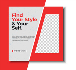 Modern Red Fashion Sale Banner for Digital Marketing.