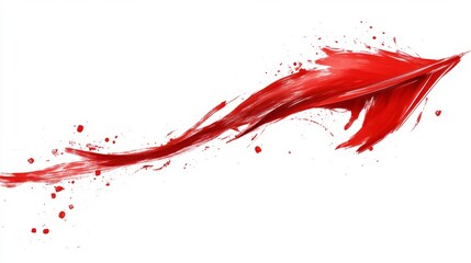 Red Abstract Arrow Design with Dynamic Movement on White Background