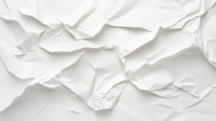 Fototapeta premium Crumpled White Paper Texture Background
