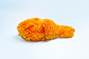 Delicious crispy fried chicken with a plain background