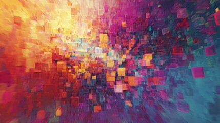 Obraz premium Abstract Colorful Squares Background with Dynamic Motion and Vibrant Energy