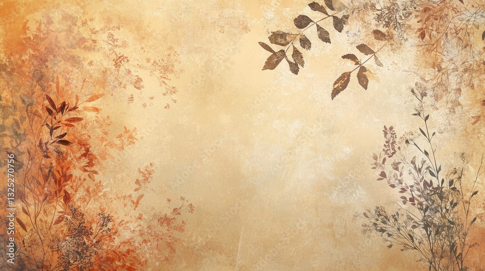 Fototapete bohemian-style background with warm earth tones and organic patterns creating an artistic atmosphere