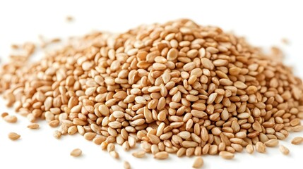 Fototapeta premium sesame seeds isolated on white background macro