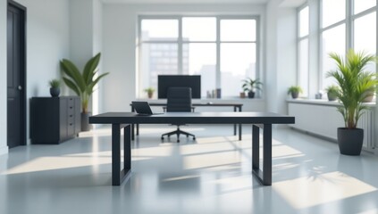 Black Office Desk with Negative Space for Text or Design Overlay. Excellent background image for business websites, presentation slides, marketing brochures, online advertisements