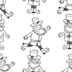 A Playful Pattern Featuring Cartoon Leprechauns Ideal for Creating Fun and Engaging Designs
