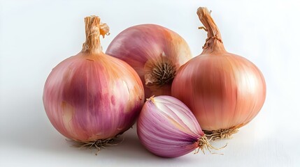 onions on a white background