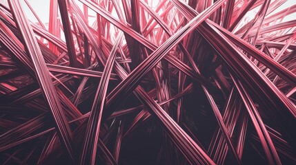 Abstract Red Metallic Lines A visually striking image. Great as a background or design element
