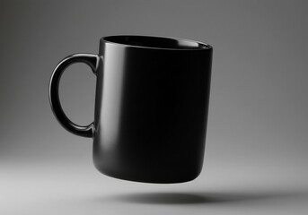 Elegant Black Mug Mockup: Minimalist Design for Branding