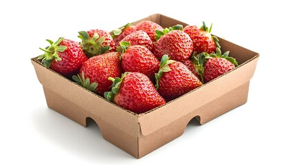 appetizing strawberries in a box close-up