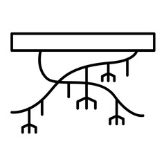 exposed roots outline icon